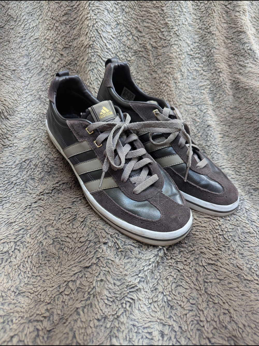 adidas Low-Top Sneakers in Brown and Black with Gray Accents